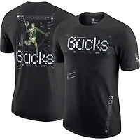 T-shirt Nike Milwaukee Bucks Courtside Air Traffic Control Max90 pour homme - Noir