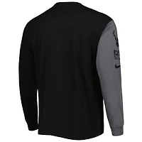 T-shirt à manches longues Nike Milwaukee Bucks Courtside Versus Flight MAX90 pour homme, noir