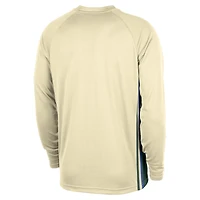 T-shirt de tir à manches longues Nike Cream Milwaukee Bucks 2025/26 City Edition Authentic Pregame Dri-FIT pour homme