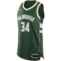 Maillot Nike Giannis Antetokounmpo Hunter Green Milwaukee Bucks authentique pour homme - Édition Icon