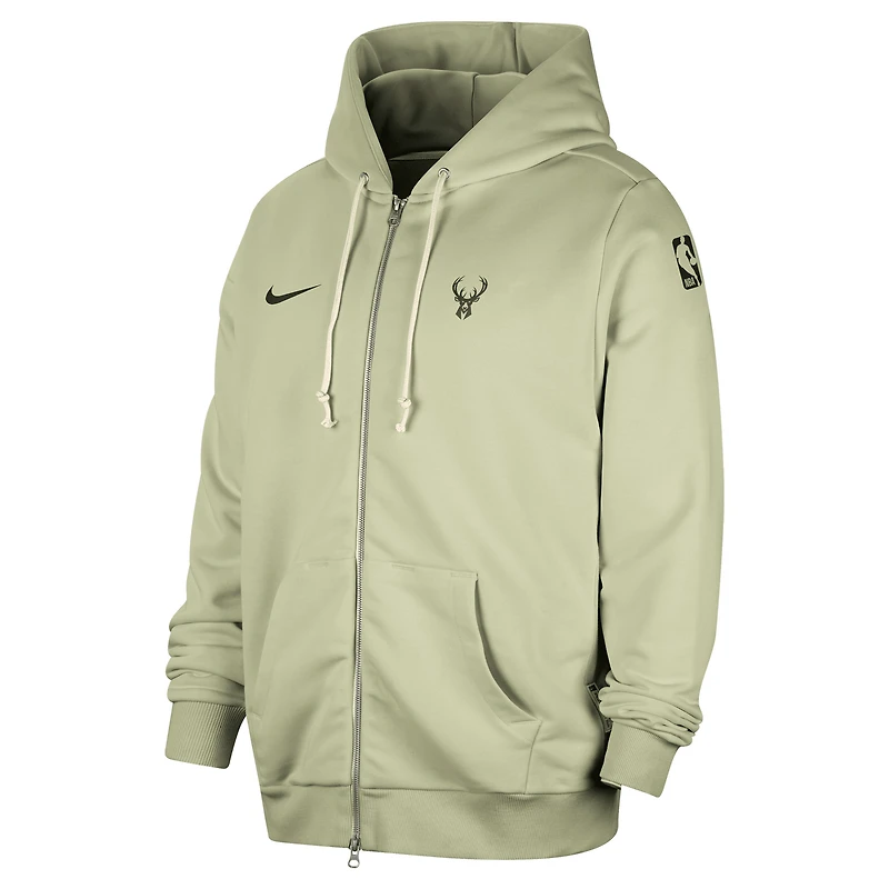 Veste à capuche entièrement zippée Nike Milwaukee Bucks Authentic Standard Issue pour homme, verte