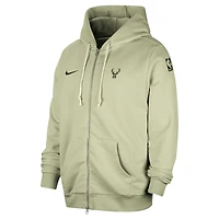Veste à capuche entièrement zippée Nike Milwaukee Bucks Authentic Standard Issue pour homme, verte