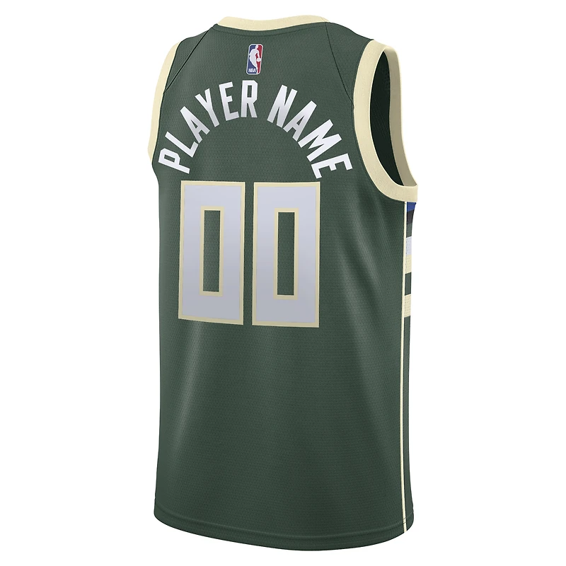 Homme Nike Vert Milwaukee Bucks - Swingman Maillot Personnalisé Icon Edition