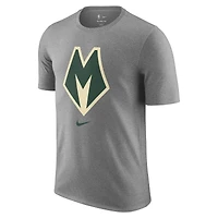 Men's Nike  Heather Gray Milwaukee Bucks 2025/26 City Edition Remix Essential Logo T-Shirt