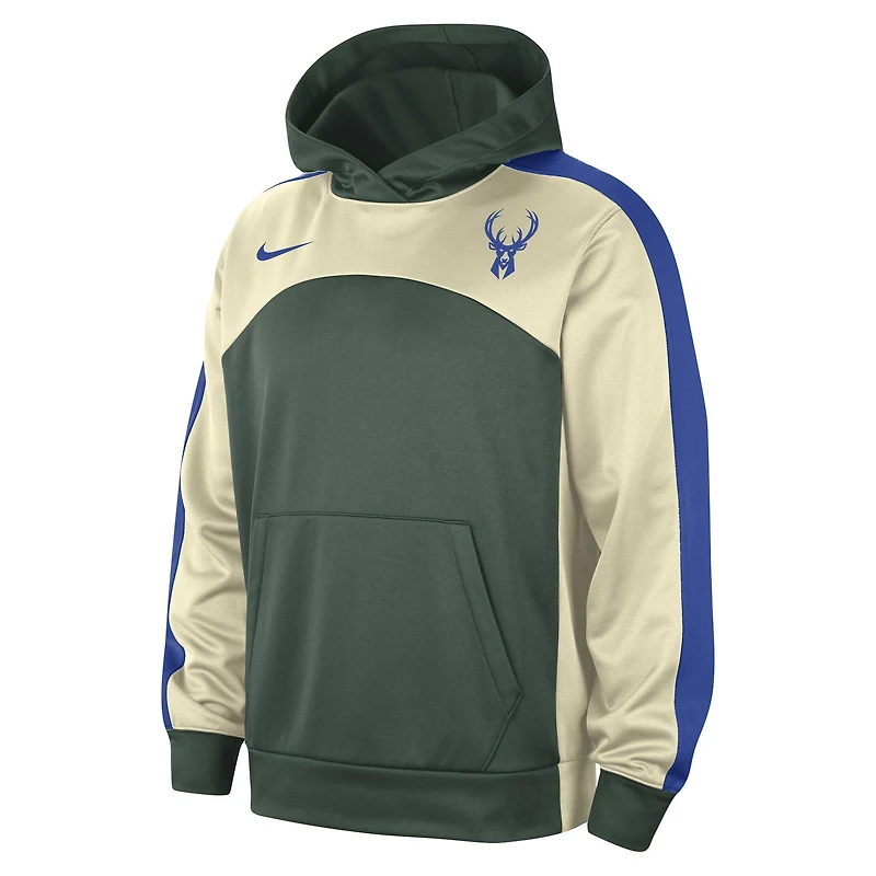 Sweat à capuche Nike Hunter Green/Crème Milwaukee Bucks Authentic Starting Five Force Performance pour homme