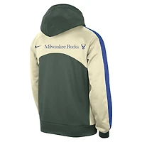 Sweat à capuche Nike Hunter Green/Crème Milwaukee Bucks Authentic Starting Five Force Performance pour homme