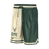 Men's Nike Hunter Green/Cream Milwaukee Bucks Courtside Versus Force Split DNA Performance Shorts