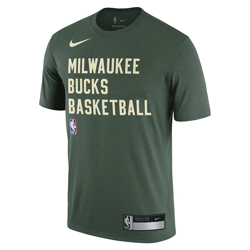 T-shirt d'entraînement pour homme Nike Hunter Green Milwaukee Bucks 2023/24 Sideline Legend Performance