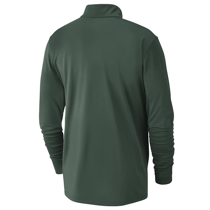 Men's Nike Hunter Green Milwaukee Bucks 2024/25 Courtside Performance Half-Zip Top