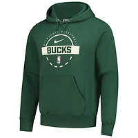 Sweat à capuche Nike Hunter Green Milwaukee Bucks Authentic Practice Club 2025/26 pour homme