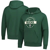 Sweat à capuche Nike Hunter Green Milwaukee Bucks Authentic Practice Club 2025/26 pour homme