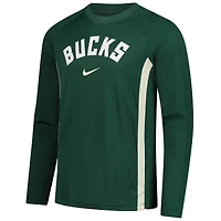 Men's Nike Hunter Green Milwaukee Bucks 2025/26 Authentic Pre-Game Legend Dri-FIT Long Sleeve Shooting Shirt