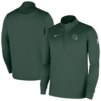 Men's Nike  Hunter Green Milwaukee Bucks 2025/26 City Edition Remix Authentic Coaches Dri-FIT Half-Zip Top