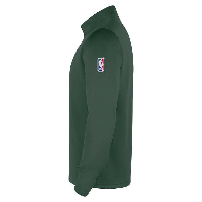 Men's Nike  Hunter Green Milwaukee Bucks 2025/26 City Edition Remix Authentic Coaches Dri-FIT Half-Zip Top