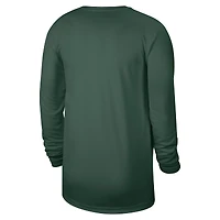 Men's Nike Hunter Green Milwaukee Bucks 2025/26 On-Court Flare Dri-FIT Practice Long Sleeve Tri-Blend T-Shirt