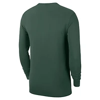 T-shirt d'entraînement à manches longues Nike Hunter Green Milwaukee Bucks Authentic pour homme