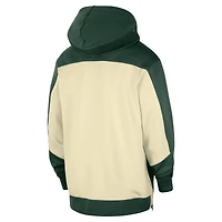 Sweat à capuche entièrement zippé Nike Hunter Green Milwaukee Bucks Authentic On-Court Showtime Performance pour homme