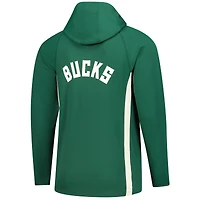 Veste à capuche Nike Hunter Green Milwaukee Bucks Authentic On Court Zone Quarter-Zip Dri-FIT pour homme