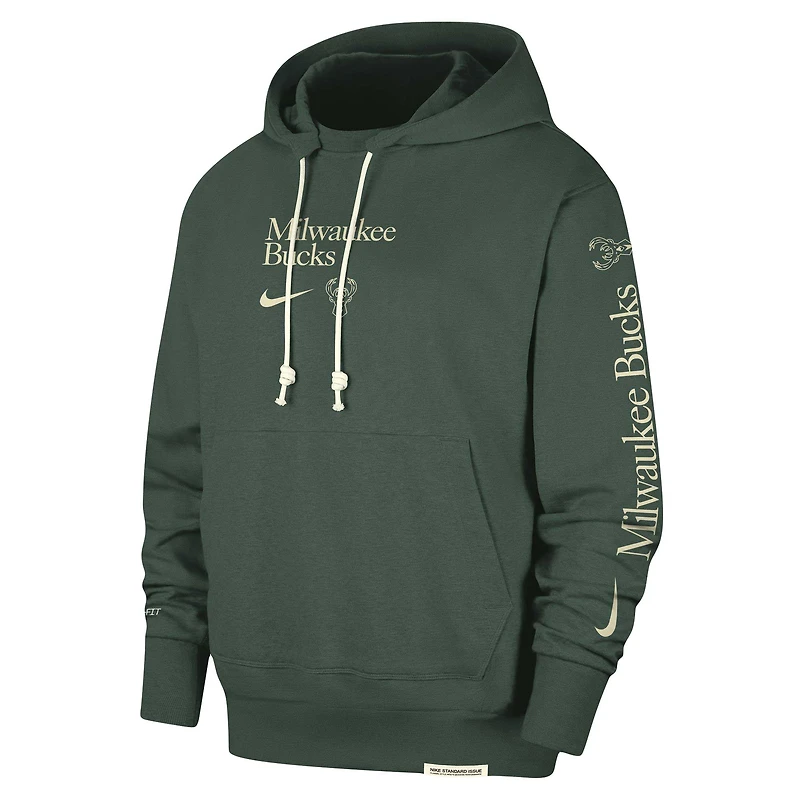 Sweat à capuche Nike Hunter Green Milwaukee Bucks Authentic Performance pour homme