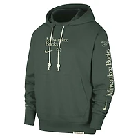 Sweat à capuche Nike Hunter Green Milwaukee Bucks Authentic Performance pour homme