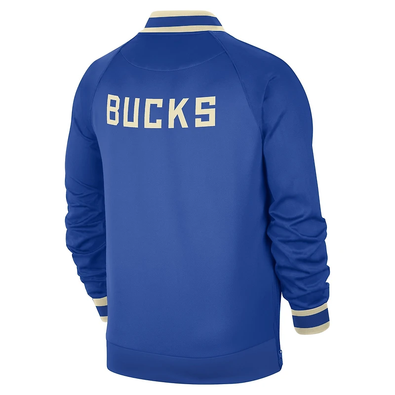 Veste zippée Nike Royal Milwaukee Bucks 2024/25 City Edition Authentic Showtime Performance pour homme