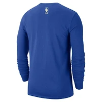 Men's Nike Royal Milwaukee Bucks 2024/25 City Edition Essential Logo Long Sleeve T-Shirt