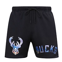 Short en maille Pro Standard Milwaukee Bucks City Scape noir pour homme