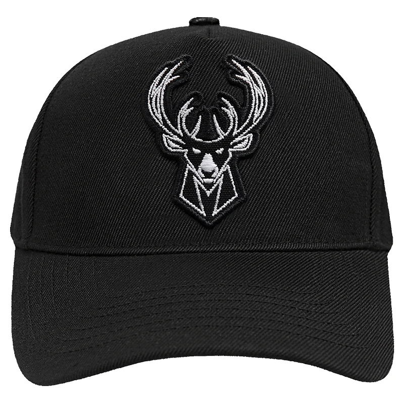 Men's Pro Standard Black Milwaukee Bucks Paint the City Pinch Front Snapback Hat