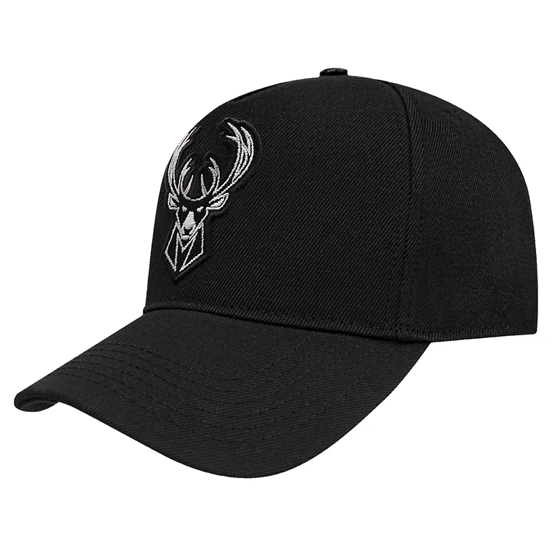 Men's Pro Standard Black Milwaukee Bucks Paint the City Pinch Front Snapback Hat