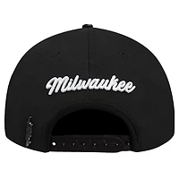 Men's Pro Standard Black Milwaukee Bucks Paint the City Pinch Front Snapback Hat