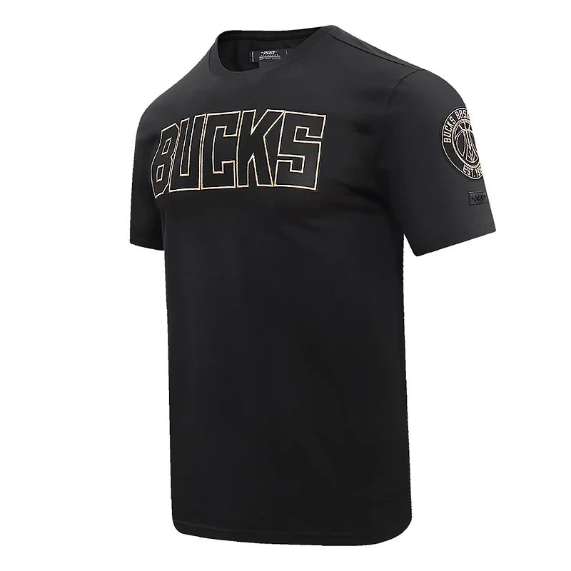 T-shirt noir avec logo Pro Standard des Milwaukee Bucks pour hommes