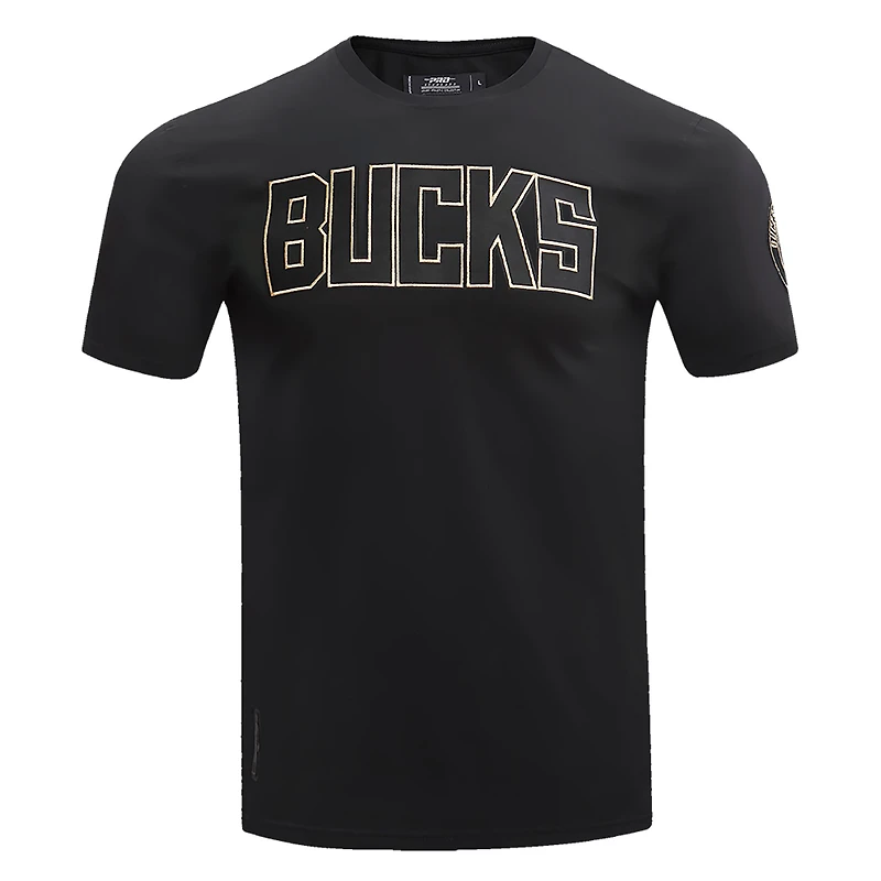 T-shirt noir avec logo Pro Standard des Milwaukee Bucks pour hommes