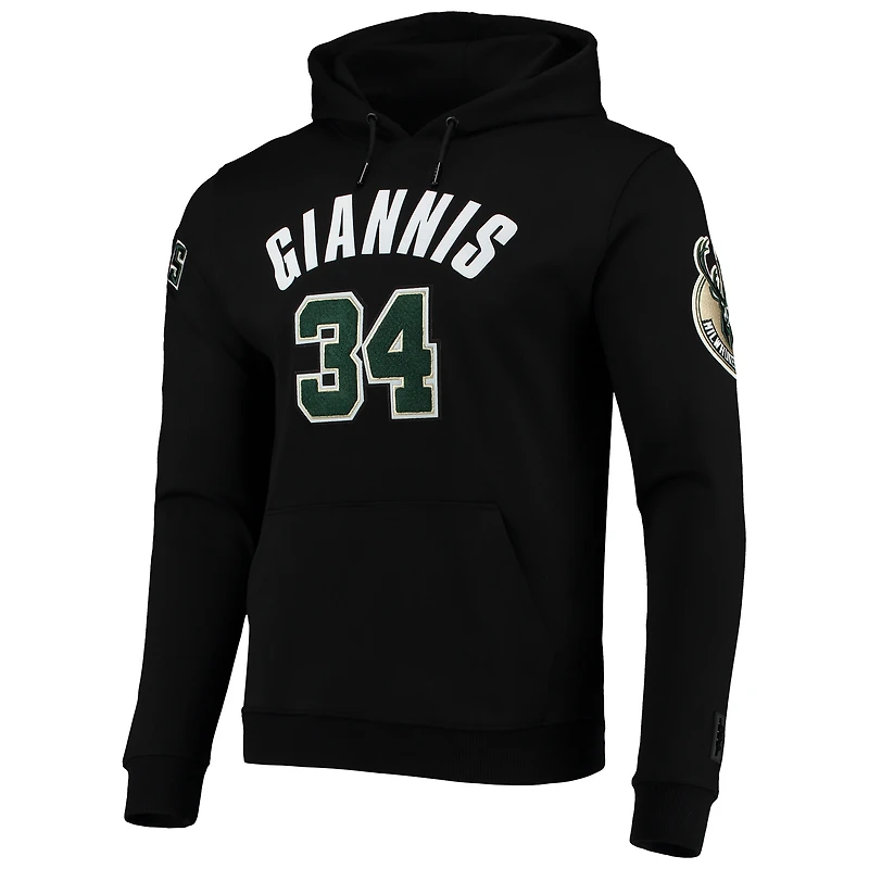 Sweat à capuche Pro Standard Giannis Antetokounmpo pour homme Milwaukee Bucks Player noir