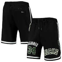 Short réplique du joueur Giannis Antetokounmpo Pro Standard noir pour homme des Milwaukee Bucks