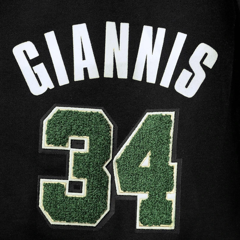 Short réplique du joueur Giannis Antetokounmpo Pro Standard noir pour homme des Milwaukee Bucks