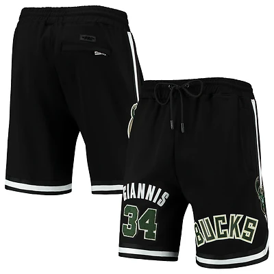 Short réplique du joueur Giannis Antetokounmpo Pro Standard noir pour homme des Milwaukee Bucks