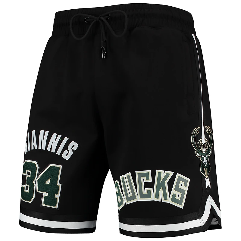 Short de joueur Pro Standard Giannis Antetokounmpo noir pour homme des Milwaukee Bucks