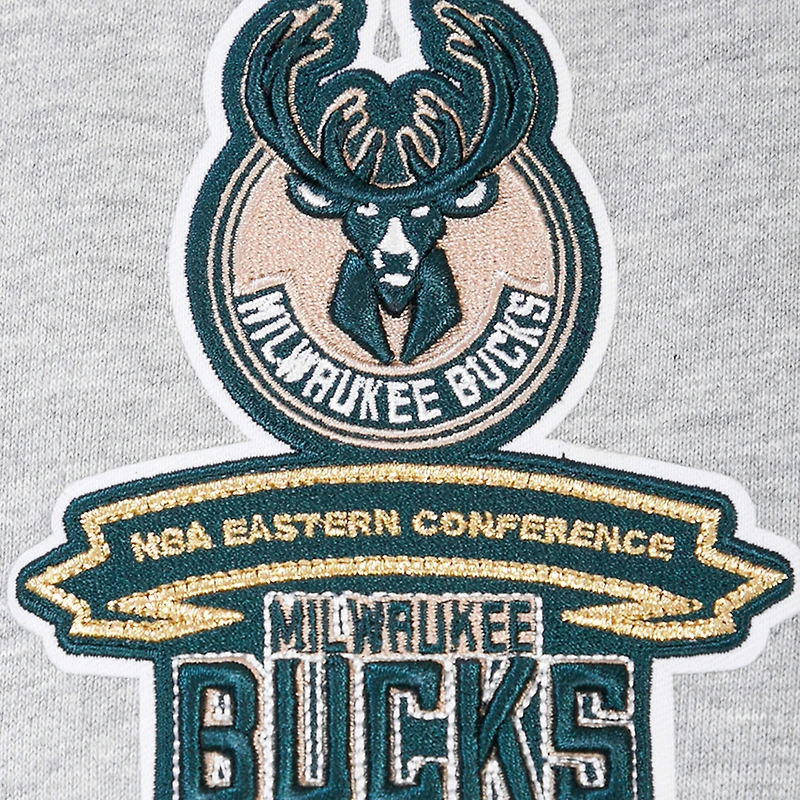 Sweat-shirt à capuche avec emblème Pro Standard gris chiné des Milwaukee Bucks pour hommes