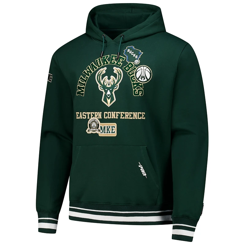 Sweat à capuche Pro Standard Hunter Green pour homme Milwaukee Bucks Area Code