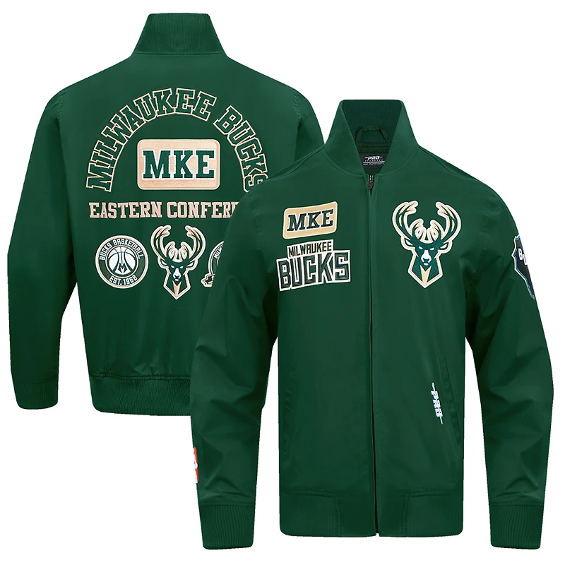 Veste zippée en sergé Area Code Pro Standard Hunter Green Milwaukee Bucks pour homme