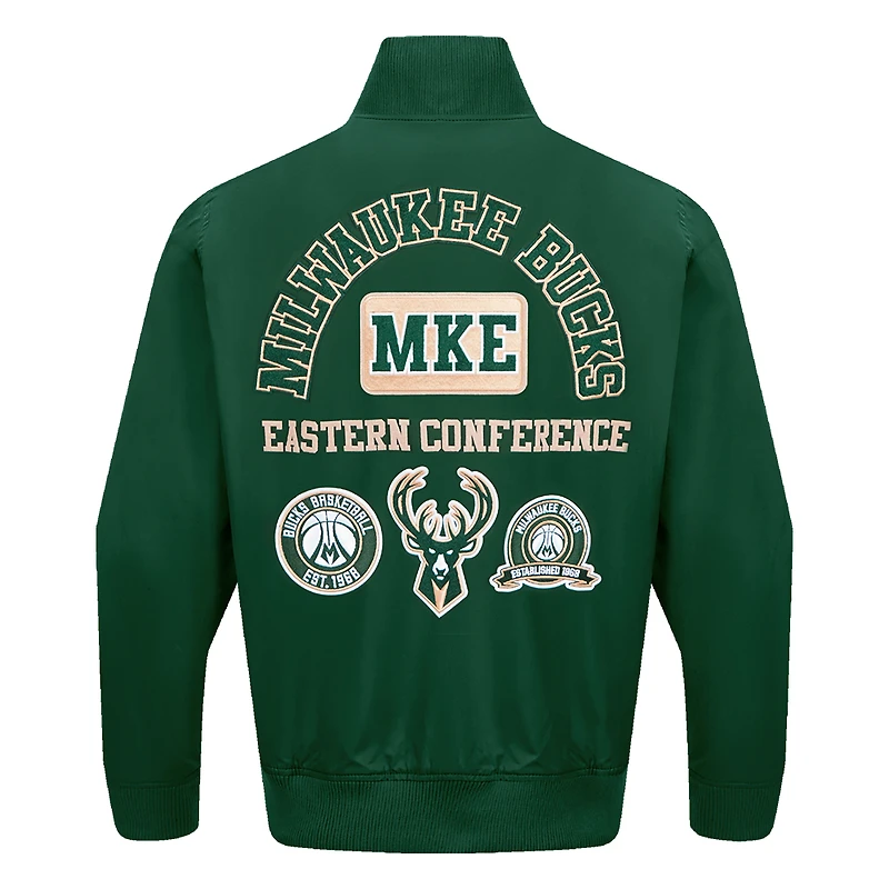 Veste zippée en sergé Area Code Pro Standard Hunter Green Milwaukee Bucks pour homme