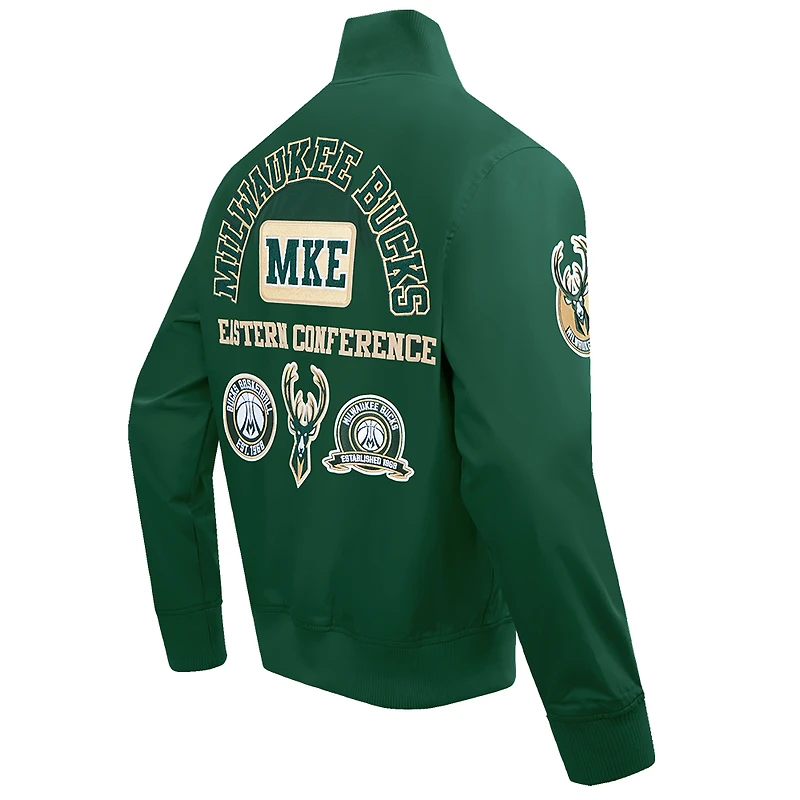 Veste zippée en sergé Area Code Pro Standard Hunter Green Milwaukee Bucks pour homme