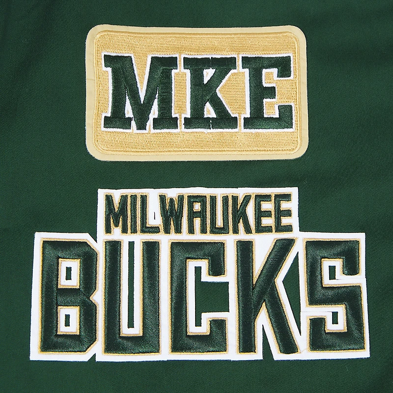 Men's Pro Standard Hunter Green Milwaukee Bucks Area Code Twill Full-Zip Jacket