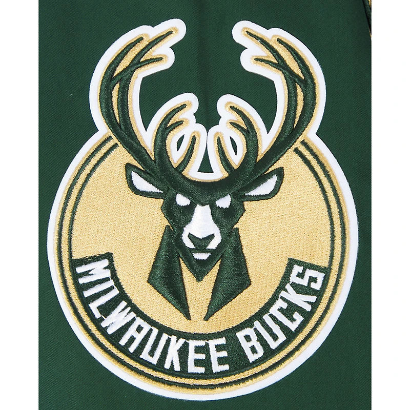 Men's Pro Standard Hunter Green Milwaukee Bucks Area Code Twill Full-Zip Jacket