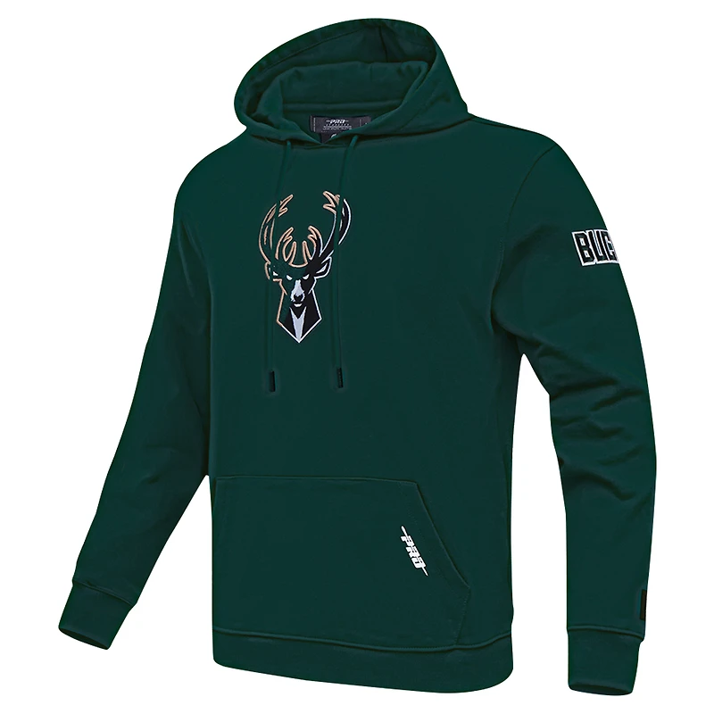 Sweat à capuche logo fendu Pro Standard Hunter Green Milwaukee Bucks pour homme