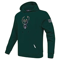 Sweat à capuche logo fendu Pro Standard Hunter Green Milwaukee Bucks pour homme