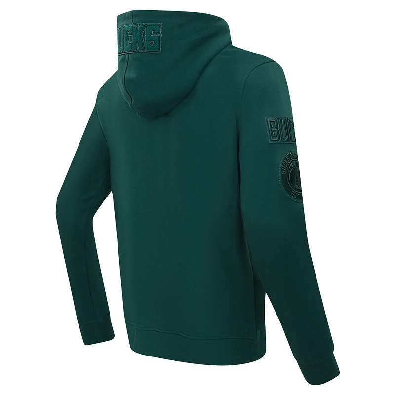 Men's Pro Standard Hunter Green Milwaukee Bucks Triple Tonal DK Full-Zip Hoodie Jacket