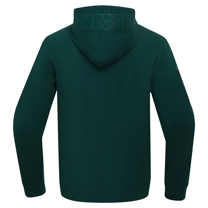 Men's Pro Standard Hunter Green Milwaukee Bucks Triple Tonal DK Full-Zip Hoodie Jacket