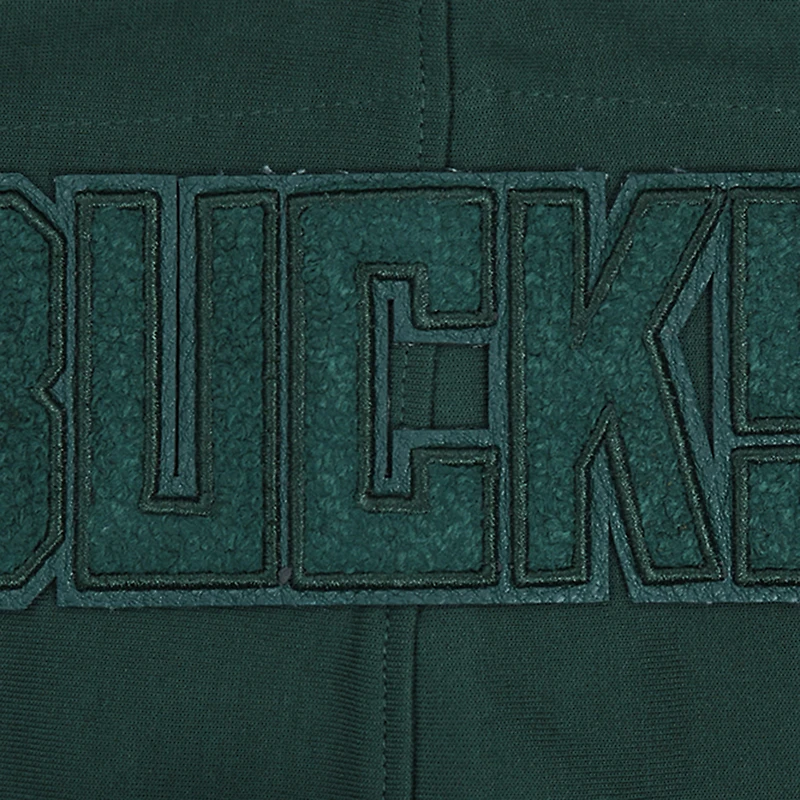 Men's Pro Standard Hunter Green Milwaukee Bucks Triple Tonal DK Full-Zip Hoodie Jacket