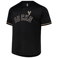 V108330 Bucks 34 Giannis Antetokounmpo NBA Profil B&T Joueur Noir N&N Maillot JERMENXBK NBABLKPLYANT